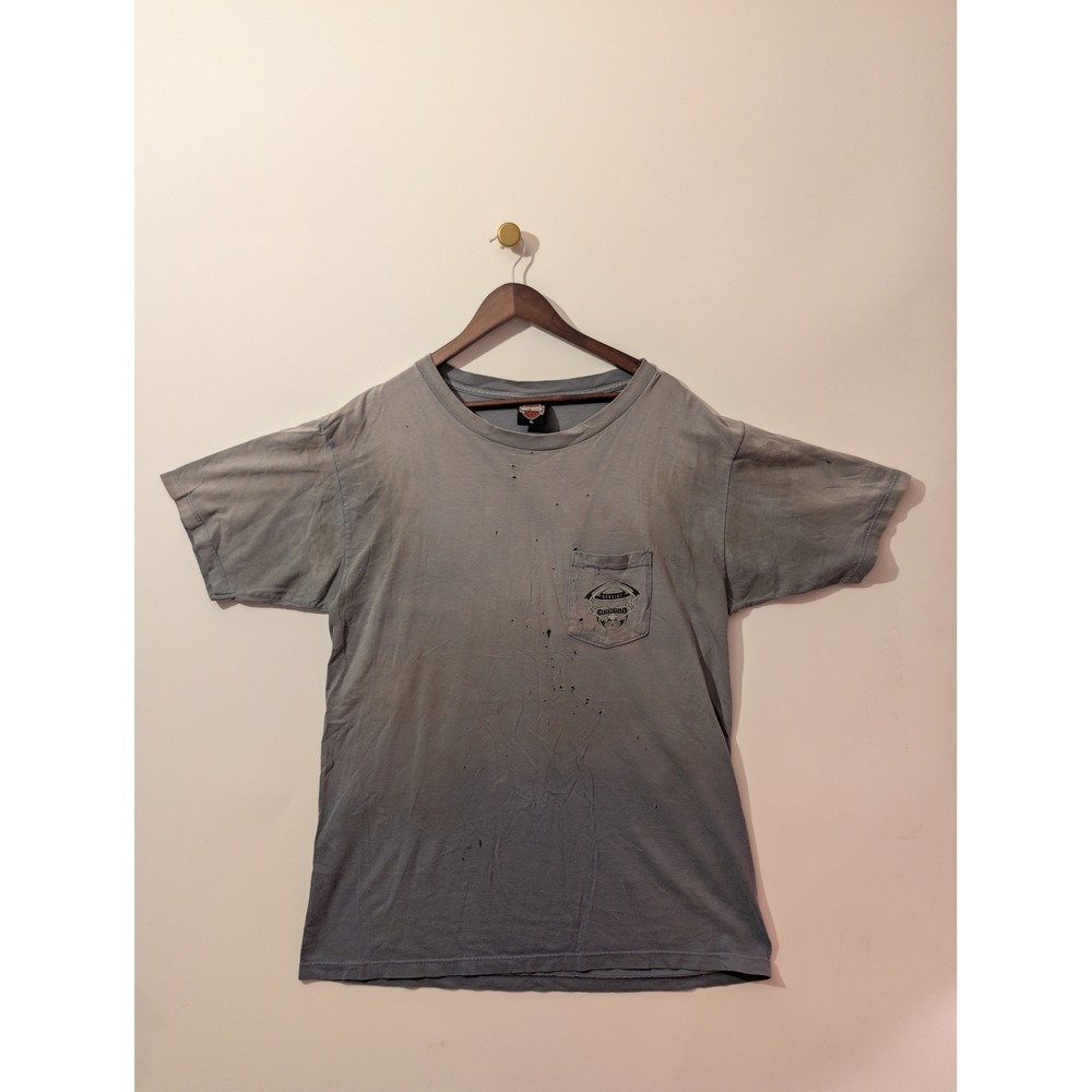 Harley Davidson T-Shirt Mens XL Blue Fair Distressed Fort Myers FL Biker Tee